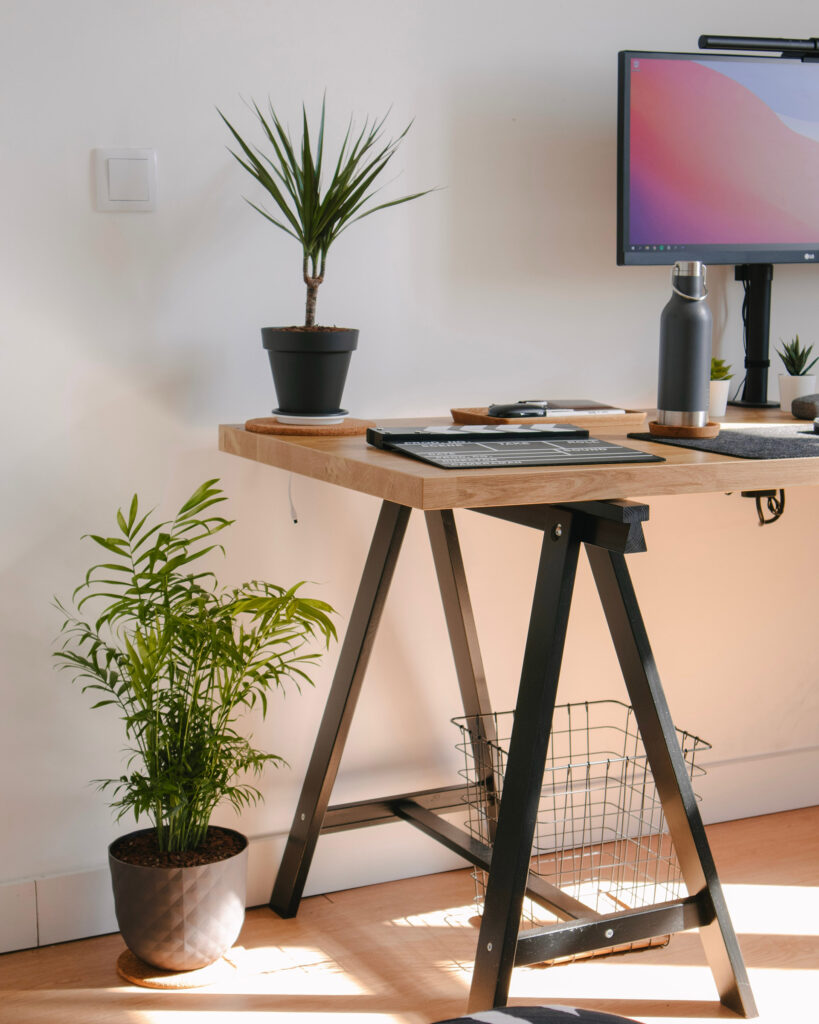 business coach susan w brown newsletter sign up image of a home office desk with plants